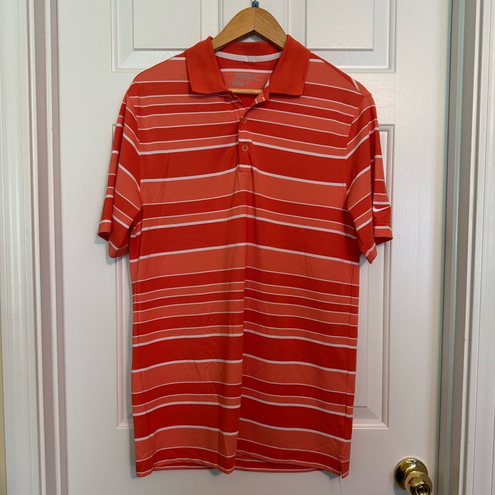 Nike Golf Tour Performance Polo Shirt Orange Men’s Medium Dri-fit‎